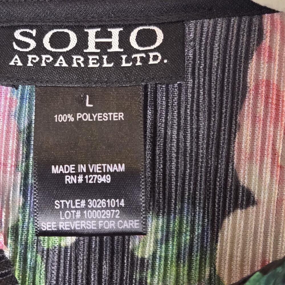 Soho Floral Print Pleated Zip-up Jacket LARGE Farmhouse Cottage Peasant Lightwei - Picture 5 of 8